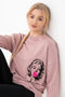 Gülkurusu Marilyn Monroe Nakışlı Kapüşonlu Lacosste Sweatshirt
